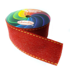 Fita jeans sinimbu - vermelho (rolo 10 mts) - Mania de Fitas