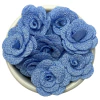 FLORZINHA DE TECIDO POLIÉSTER P 2,5cm - 10 unidades - Azul lavende claro