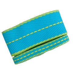 Kit fita sinimbu pespontada 10/38mm - azul e amarelo (2 tamanhos) - 2 mts de cada