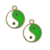 PINGENTE YIN YANG - METAL DOURADO (3 unidades) - VERDE