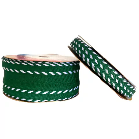 Fita Sinimbu pesponto duplo (rolo 10 mts) - Verde