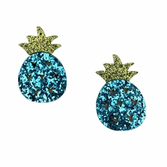 APLIQUE ABACAXI GLITTER (2 unidades) - Azul