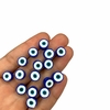 Miçanga (fimo) - Olho grego azul royal 10mm (30 unidades)