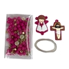 Kit terço infantil 6mm - Pink