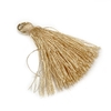 PINGENTE POMPOM TASSEL COM ARGOLA - 5 UNIDADES - BEGE