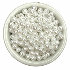 Pérolas 6mm abs coloridas (50 gramas) - Branco