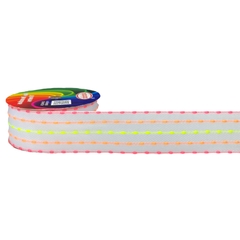Fita Sinimbu bordinha pompom (rolo 10 mts) - Branco pesp. neon colors - Mania de Fitas