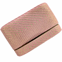 Kit fita Sinimbu chevron com brilho 10/38mm (4 mts) - Rosa