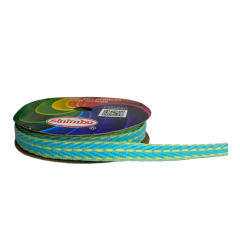 Fita sinimbu pespontada - azul e amarelo (rolo 10 mts) - comprar online