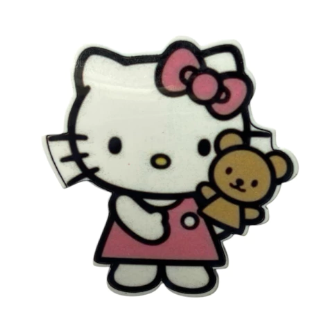Aplique Hello Kitty Ursinho Acrílico Curvado - 1 unidade
