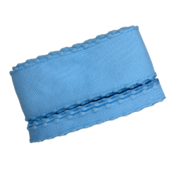 Fita bordinha com pompom Yama - 308 - azul bebê (3 mts)