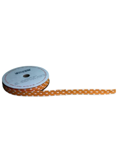 Fita Sinimbu bordinha pompom (rolo 10 mts) - Laranja pesp. branco - comprar online
