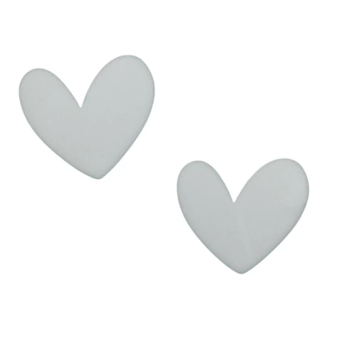 Aplique coração - Branco (2unid.) acrílico