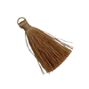 PINGENTE POMPOM TASSEL COM ARGOLA - 5 UNIDADES - BEGE ESCURO