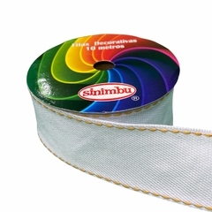 Fita jeans sinimbu - branca (rolo 10 mts) - Mania de Fitas