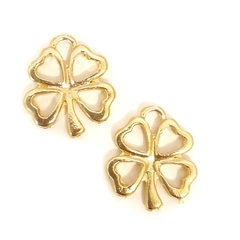 PINGENTE TREVO DE 4 FOLHAS M - METAL DOURADO (3 unidades)