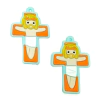 PINGENTE EMBORRACHADO - CRUCIFIXO FUNDO VERDE (2 unidades)