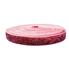 FITA VELUDO COM GLITTER LUREX 10MM (5 metros) - ROSA MÉDIO