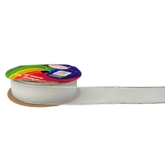 Fita organza Sinimbu (rolo 10 mts) - branca bordinha prata na internet