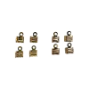 Mini Terminal quadrado com argola dourado 7x5mm (10 gramas)