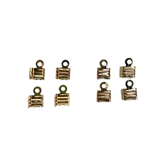 Mini Terminal quadrado com argola dourado 7x5mm (10 gramas)