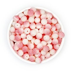 PÉROLA CRAQUELADA COM FURO PASSANTE - 10MM (25 gramas) - MESCLADA BRANCO E ROSA