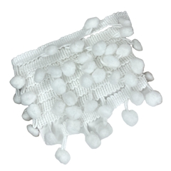 Pompom grelot 2,0cm (2 metros) - Branco