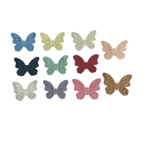 Aplique borboleta cetim dupla (4 unid. sortido)