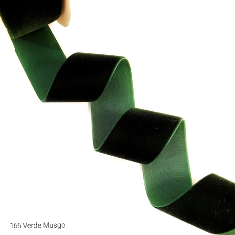 VELUDO SANDING - 38MM (1 metro) - 165 - VERDE MUSGO