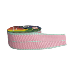 Fita sinimbu pespontada - rosa e verde (rolo 10 mts) na internet