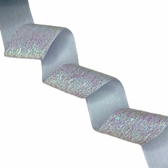 Fita veludo com glitter lurex 38mm (metro) - Branco