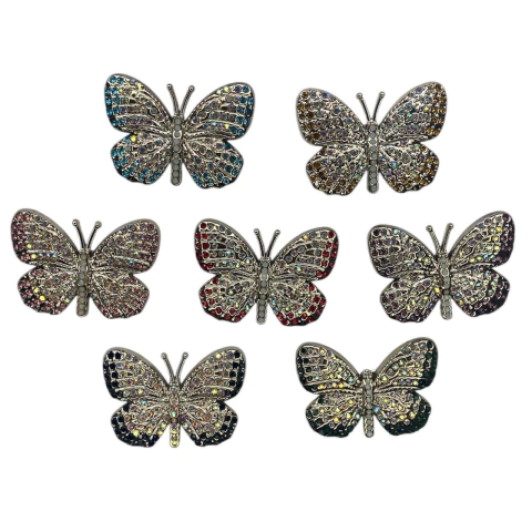 Aplique borboleta de strass sortida (3 unid.)