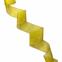 Fita voal/organza Sanding bordinha dourada (peça 5 metros) - Dourado