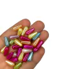 PÉROLA GOTA COM FURO PASSANTE - CORES MISTAS - 6x14mm (pacote com 25 gramas)