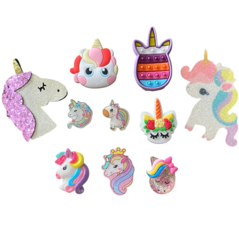 KIT UNICÓRNIO - 10 APLIQUES VARIADOS