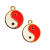 PINGENTE YIN YANG - METAL DOURADO (3 unidades) - ROSA NEON