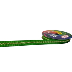 Fita Sinimbu Natal - Verde com Dourada (rolo 10 mts) - comprar online