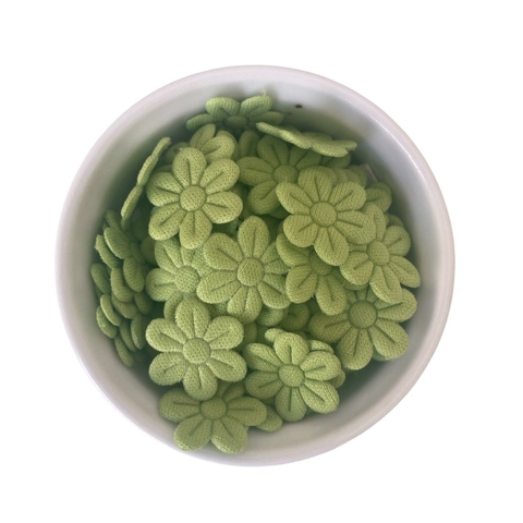 MINI FLORZINHA DE TECIDO - 2cm (pct com 20 unidades) - PISTACHE