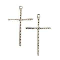 PINGENTE CRUCIFIXO DELICADO - METAL PRATA (2 unidades)