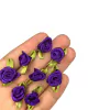 APLIQUE MINI FLOR ROCOCÓ COM FOLHA (10 unidades) - ROXO