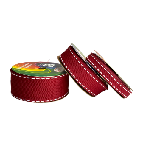 Fita jeans sinimbu - vinho escolar (rolo 10 mts)