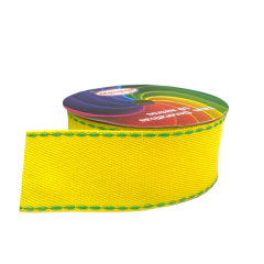 Fita jeans sinimbu - Amarela com pesp. verde (rolo 10 mts) - Mania de Fitas
