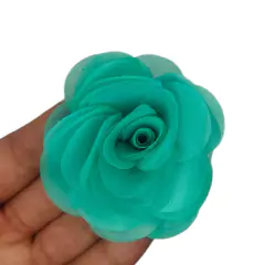 FLOR DELICADA DE VOAL - G (unidade) - VERDE MENTA ESCURO