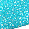 Tecido tricoline estampado (35x45cm) - Azul com corações