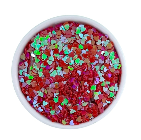 APLIQUE MICRO CONFETES (7 gr) - Coraçãozinho melancia