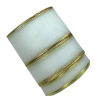 Kit fita organza Sinimbu (6 mts) - Branco bordinha dourado