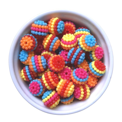 PÉROLA CRAQUELADA COM FURO PASSANTE - 12MM COLORIDA (25 gramas)