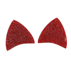 ORELHINHA DE ACRÍLICO VERMELHA GLITTER (1 PAR)