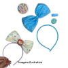Kit tiara com laço pronto azul claro - Concha
