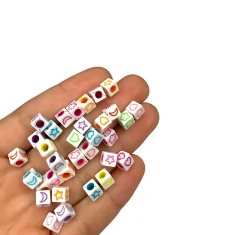 MIÇANGA (DADO BRANCO COM DESENHOS - 6MM) - 25 GRAMAS